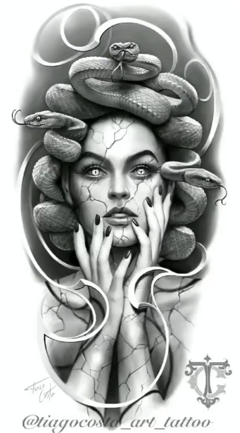 beautiful medusa tattoo drawing|realistic medusa tattoos.